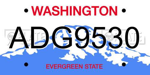 ADG9530 Washington License Plate