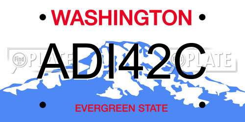 ADI42C Washington License Plate