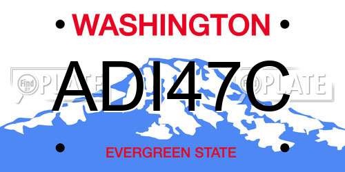 ADI47C Washington License Plate