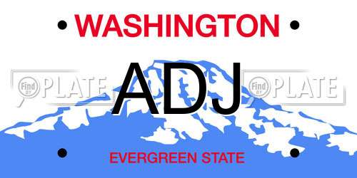 ADJ Washington License Plate