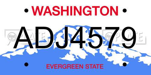 ADJ4579 Washington License Plate