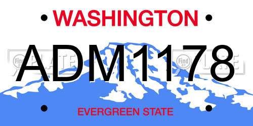ADM1178 Washington License Plate