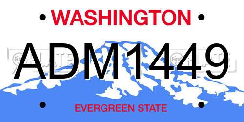 ADM1449 Washington License Plate
