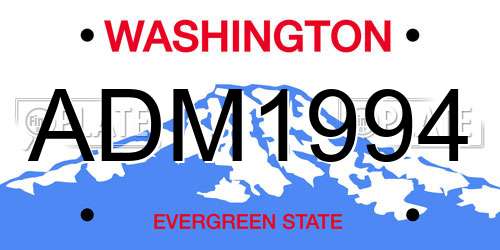 ADM1994 Washington License Plate