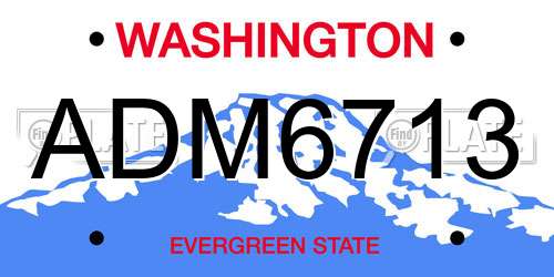 ADM6713 Washington License Plate