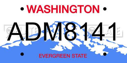ADM8141 Washington License Plate