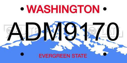 ADM9170 Washington License Plate
