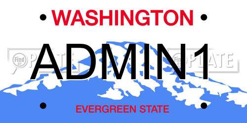 ADMIN1 Washington License Plate