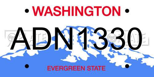 ADN1330 Washington License Plate