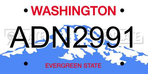 ADN2991 Washington License Plate