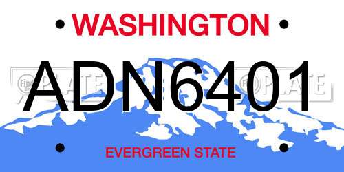 ADN6401 Washington License Plate