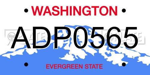 ADP0565 Washington License Plate