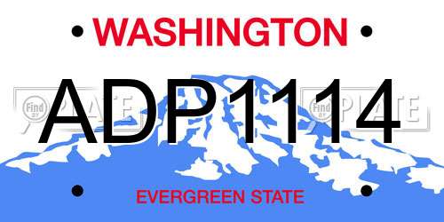 ADP1114 Washington License Plate