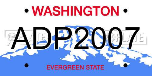 ADP2007 Washington License Plate
