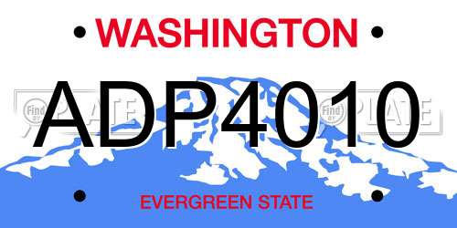 ADP4010 Washington License Plate