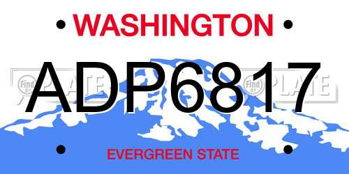 ADP6817 Washington License Plate