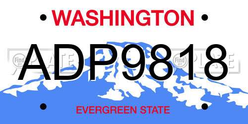 ADP9818 Washington License Plate