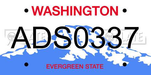 ADS0337 Washington License Plate