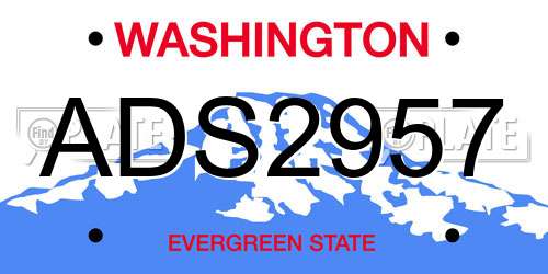 ADS2957 Washington License Plate