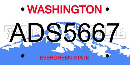 ADS5667 Washington License Plate