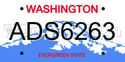 ADS6263 Washington License Plate