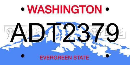 ADT2379 Washington License Plate