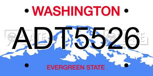 ADT5526 Washington License Plate