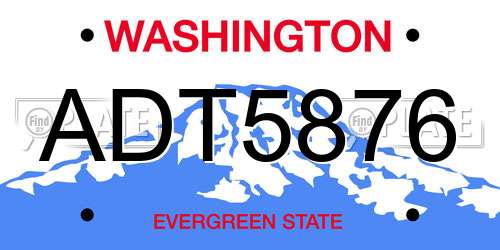ADT5876 Washington License Plate