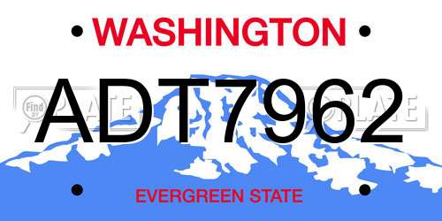 ADT7962 Washington License Plate