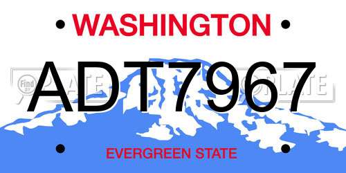 ADT7967 Washington License Plate