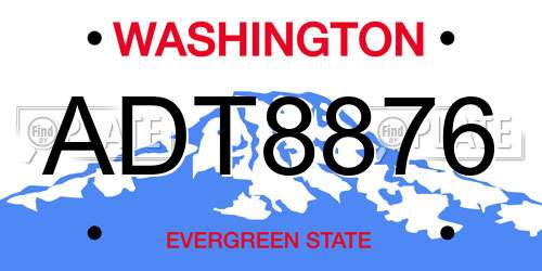 ADT8876 Washington License Plate