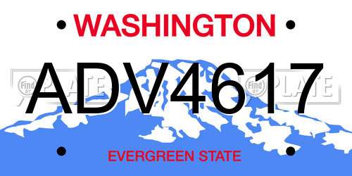 ADV4617 Washington License Plate