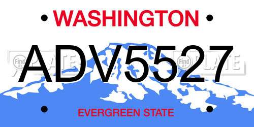 ADV5527 Washington License Plate