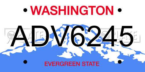 ADV6245 Washington License Plate