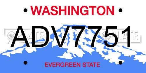 ADV7751 Washington License Plate