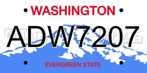 ADW7207 Washington License Plate