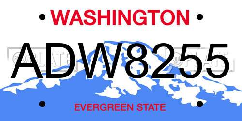 ADW8255 Washington License Plate