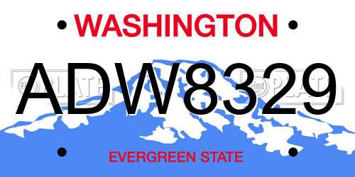 ADW8329 Washington License Plate
