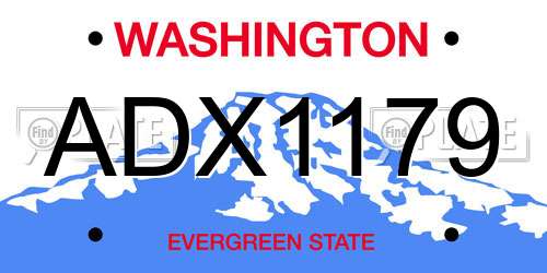 ADX1179 Washington License Plate