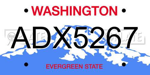 ADX5267 Washington License Plate