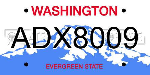 ADX8009 Washington License Plate