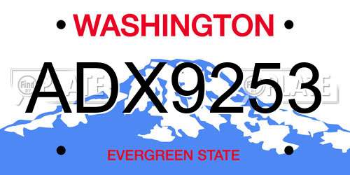 ADX9253 Washington License Plate