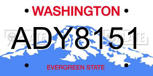 ADY8151 Washington License Plate