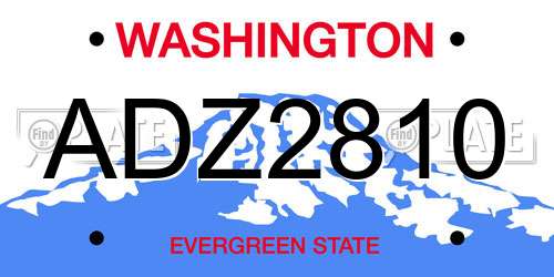 ADZ2810 Washington License Plate