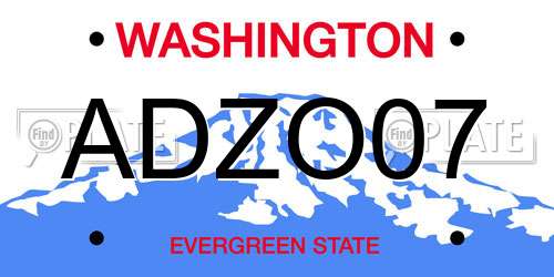 ADZO07 Washington License Plate