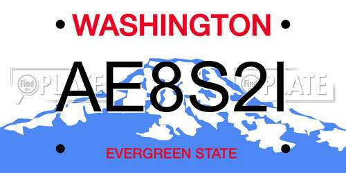 AE8S2I Washington License Plate