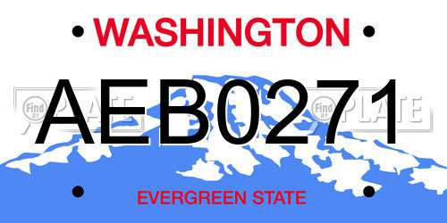 AEB0271 Washington License Plate