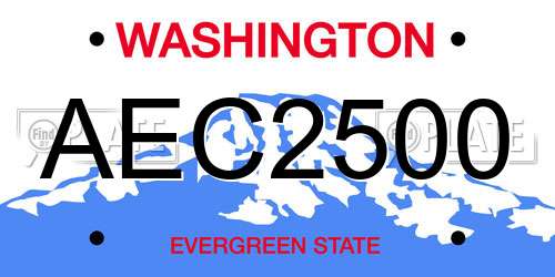AEC2500 Washington License Plate