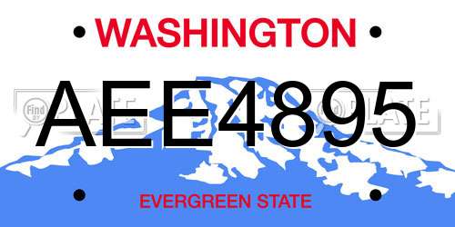 AEE4895 Washington License Plate