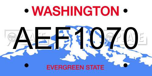 AEF1070 Washington License Plate